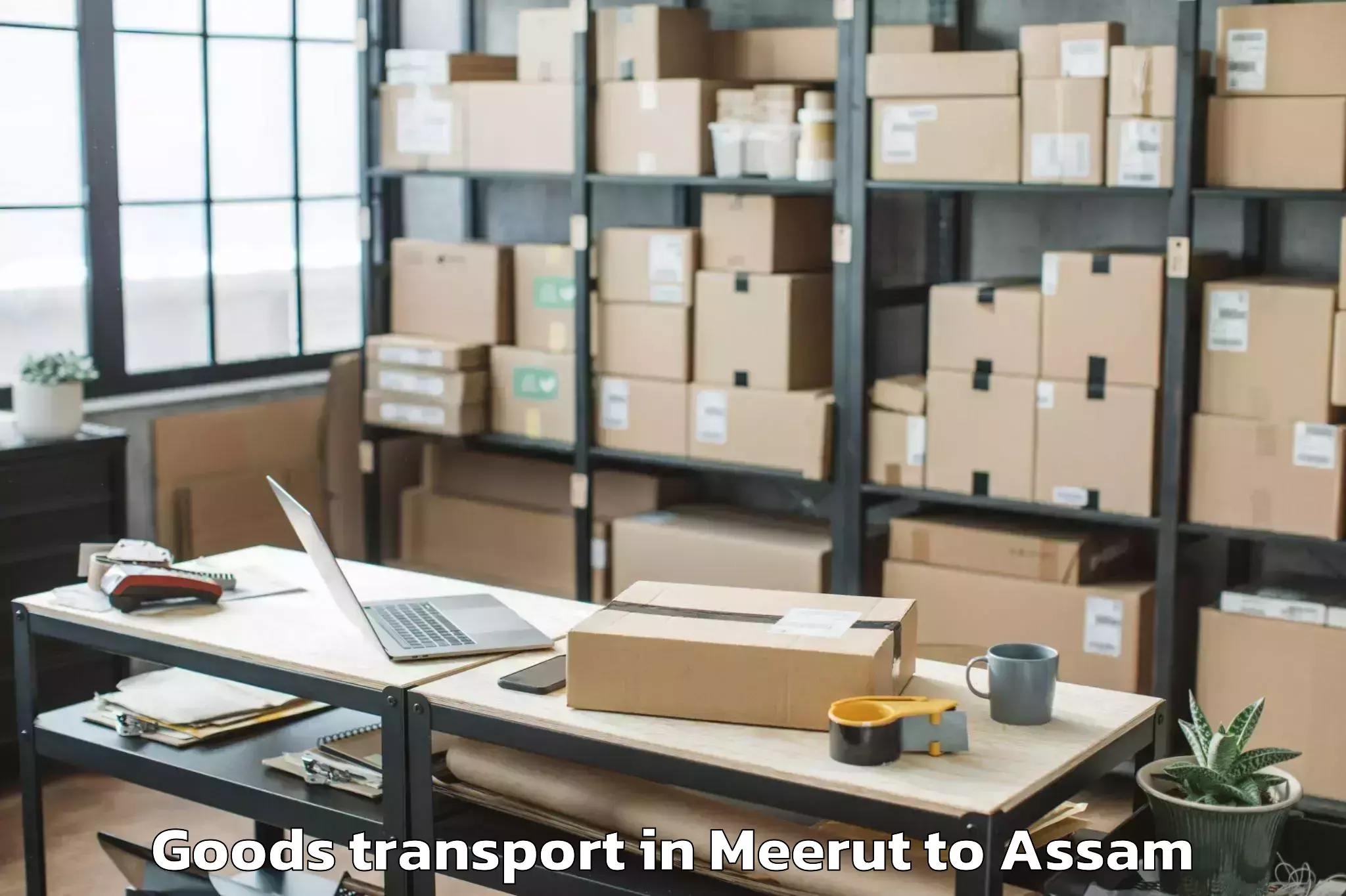 Book Your Meerut to Laharighat Goods Transport Today